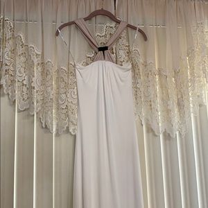 Cream Long Bebe Evening Dress